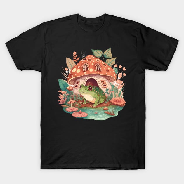 Cottagecore aesthetic frog on Mushroom T-Shirt by JayD World